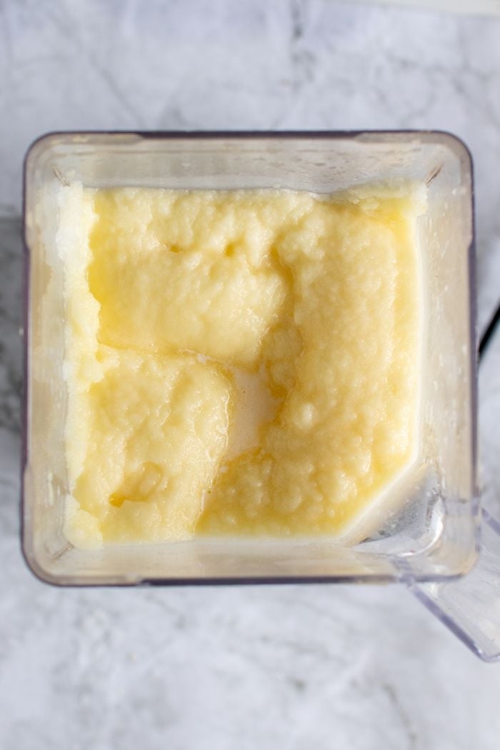 pineapple slushy is shown in the blender